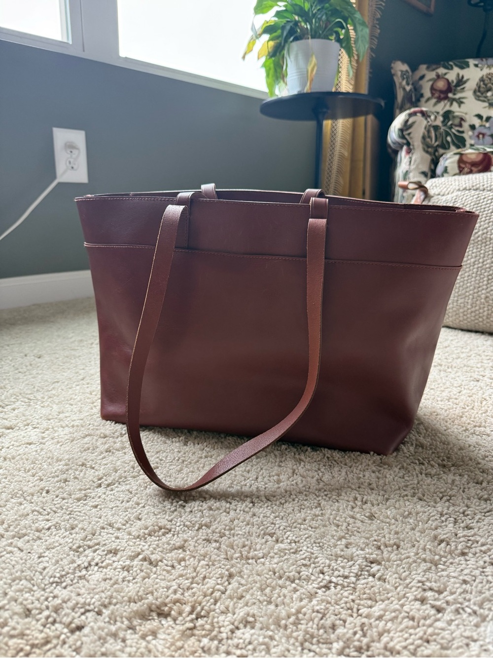 Madewell East-West Tote in Burgundy